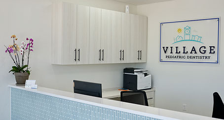 reception counter at village pediatric dentistry